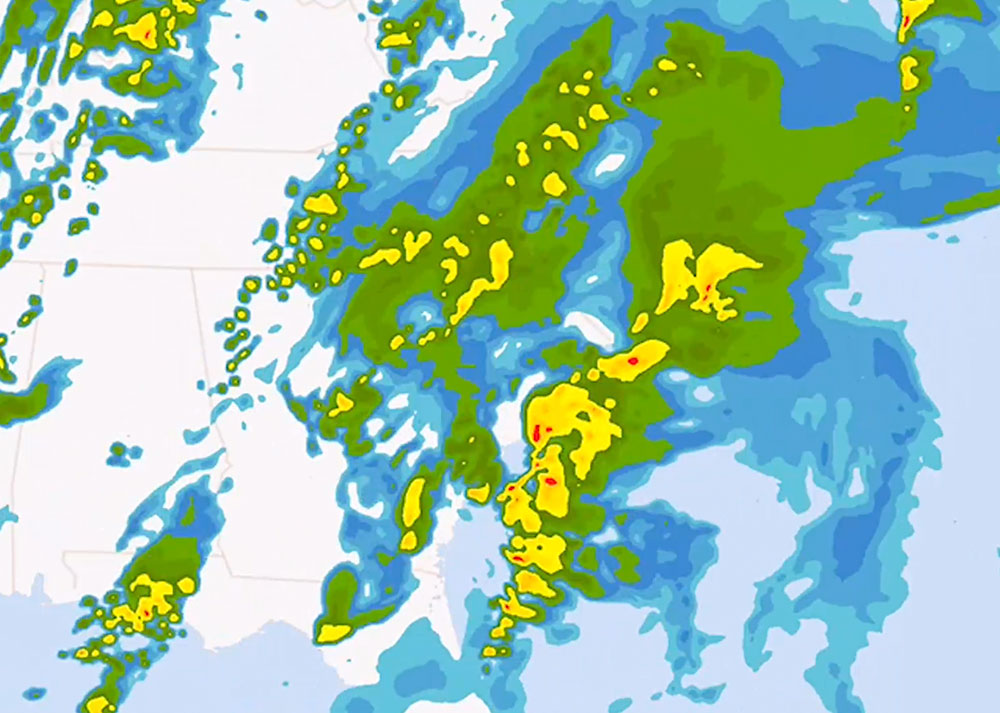 Rich Weather Display - Altus gets closer to the source data model by integrating common formats underlying different products like radar, temperature, precipitation, and wind speed and direction